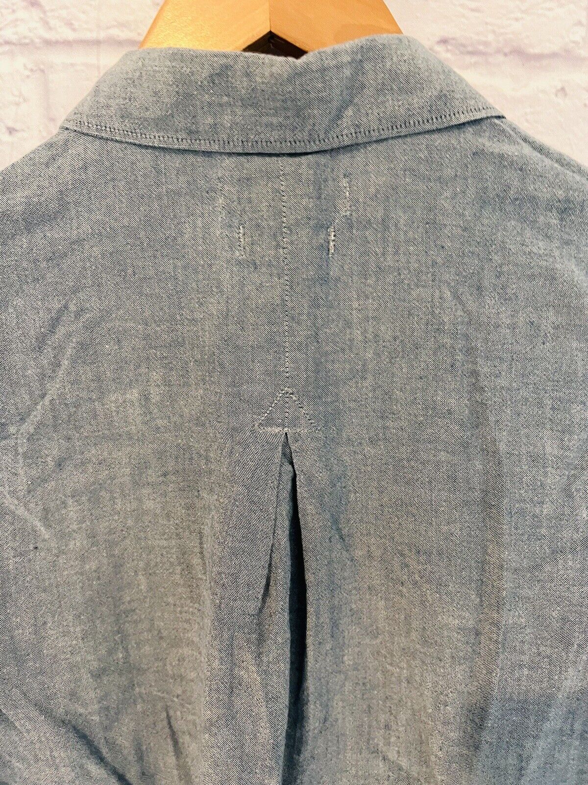 MADEWELL Womens Botton Up Shirt Gray Sz M Short Sleeve Classic Workwear Career