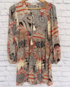 UMGEE Womens Tunic Top Dress Sz Small Brown Flowy Tribal Western Boho