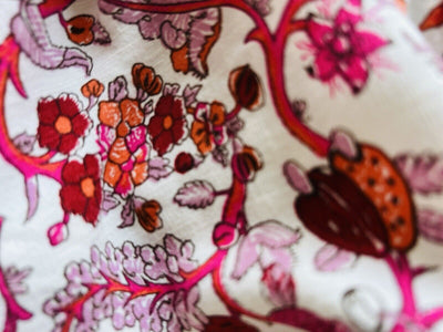 KNOX ROSE Floral V Neck Shift Dress Sz XS Red Midi Boho Romantic Peasant