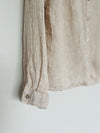 TAHARI 100% Linen Button Up Top Tan European Flax Lightweight Boxy Relaxed Boho