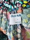 OLD NAVY Midi Floral Multi-Color Dress L Back Hi-Low Hem Smock Empire Waist