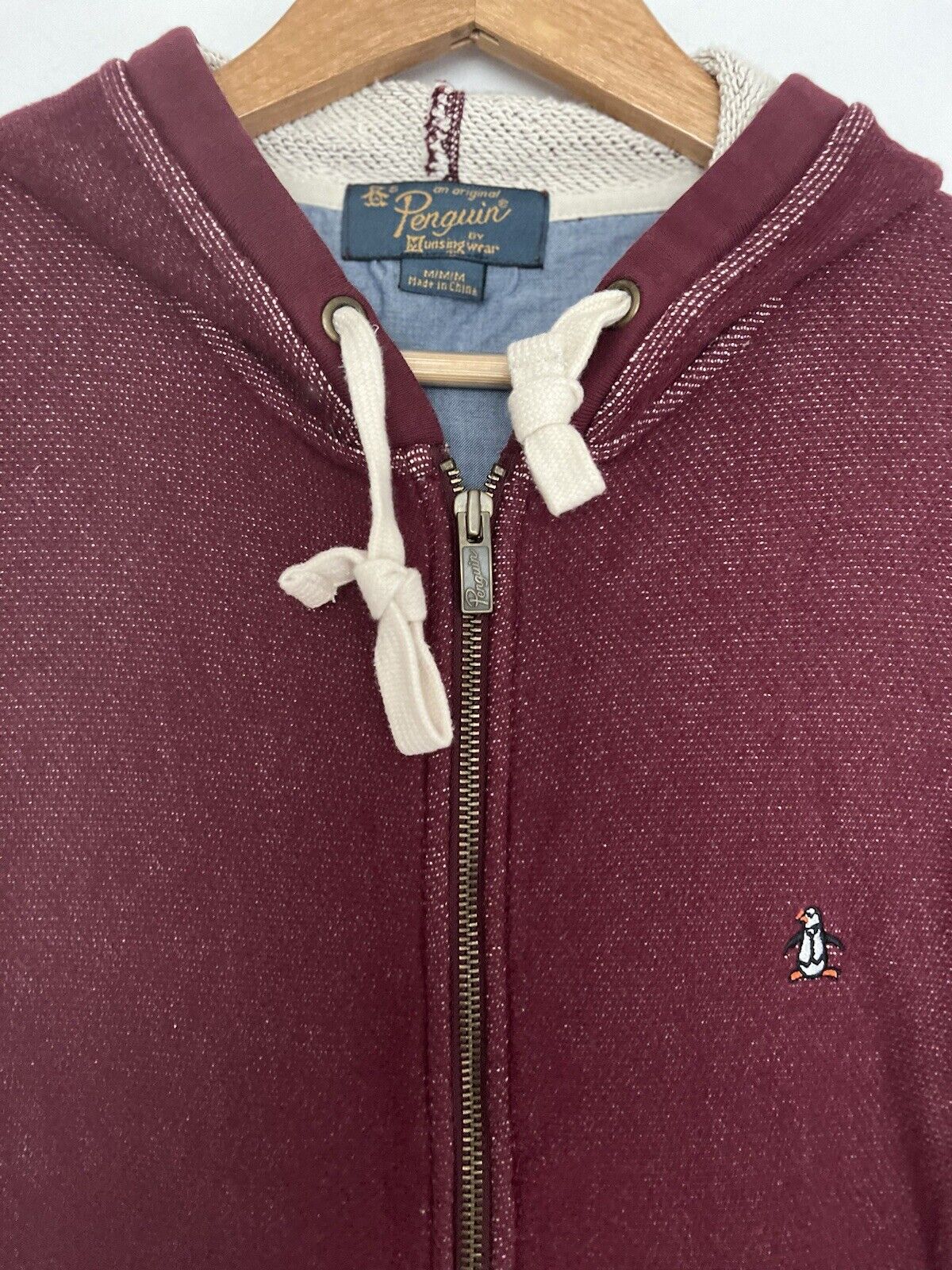 PENGUIN Munsingwear Full Zip Jacket Sz M Hoodie Sweatshirt Pockets