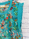 SKIES ARE BLUE Women Sleeveless Top Sz 3X Floral Print Mix Media Ruffle Blouse