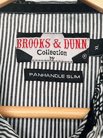 Brooks & Dunn Panhandle Western Shirt Sz XL Pearl Snaps Paisley Velvet Details