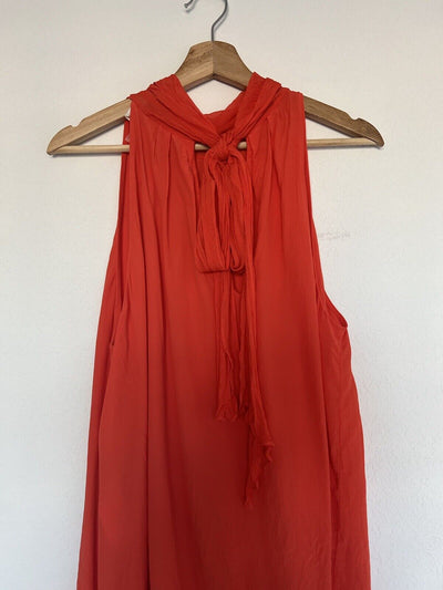 Diane Von Furstenberg Dove Orange Silk Top Blouse Size L