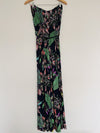 BEACH BREAK Navy Blue Jumpsuit Sz M Wide Legs Strapless Cover-Up Tassel Tropical