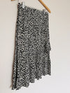 TALBOTS Black/White Spotted Print Ruffle Tiered Skirt Sz M Causal Midi