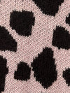 ANN TAYLOR Knit Sweater Dress Sz M Pink Brown Animal Print Long Sleeve Mock Neck