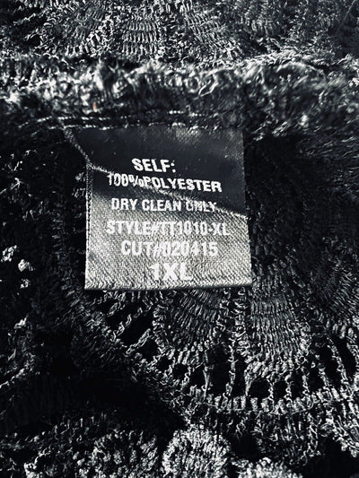 ANTHROPOLOGIE By Together Embroidered Crochet knit Sz XL Black Boho Cover Up