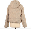 TOPSHOP Teddy Heavy Hooded Coat XS Cream Warm Sherpa Crop Outerwear