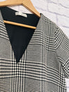 ZARA Black/White Plaid Dress Sz XS TRF Collection Short Sleeve V-Neck Academia