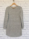 LOFT Womens Sweater Dress Sz M Black & White Heavy Knit Warm Trending Style