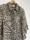 JONES NEW YORK Animal Leopard Print Linen Shirt Tunic Sz 1X Blouse Boho