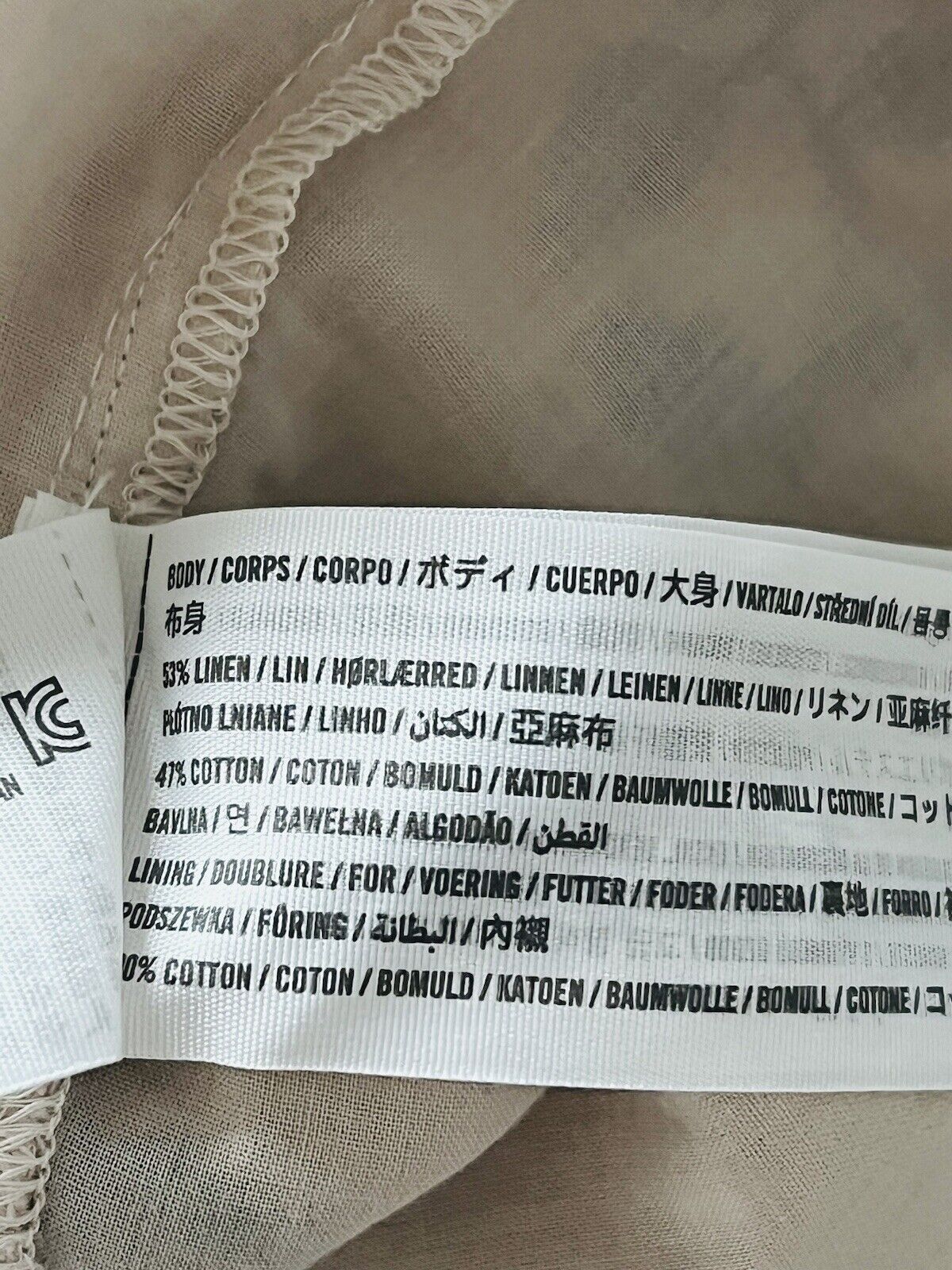 ABERCROMBIE  & FITCH Gray Floral Embroidered Dress Sz XS Linen Blend V-Neck