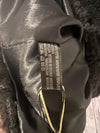 JUSTIN & TAYLOR Black Long Fleece Vest Size OS Open Front Mid Length Goth Grunge