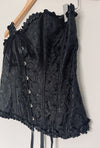 Sexy Black Corset Sz Castle-Core Renaissance Floral  Bustier