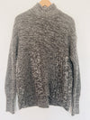 VERA WANG Gray Chunky Sweater Sz XL Cable Knit Long Sleeve Hi-Low Mixed Pattern