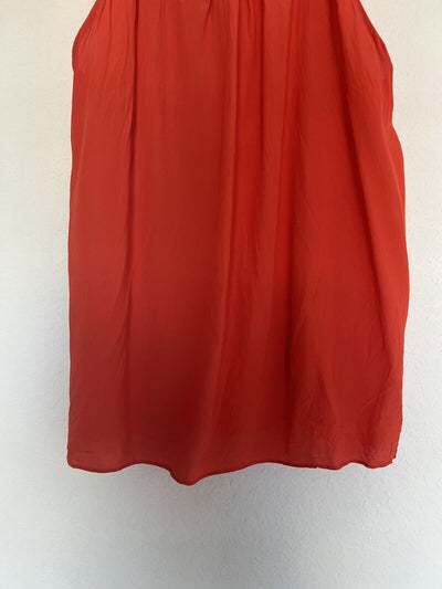 Diane Von Furstenberg Dove Orange Silk Top Blouse Size L