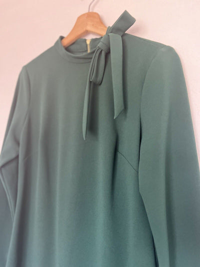 Calvin Klein Dresses Kathryn Long Sleeve A-Line Dress Sz 8P - Green