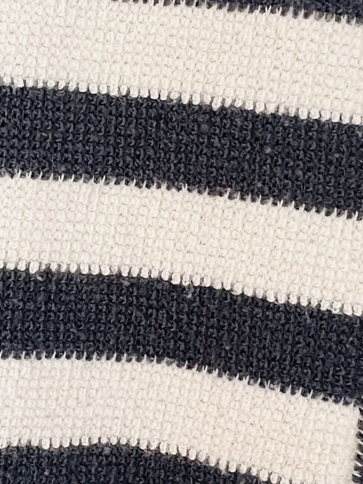ORANGE CREEK Terry Cloth Dress Sz S Stripped Dark Grey White Pull￼over Pockets