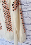 JOIE Womens Nira Geo Embroidery Top Ivory Sz S V-Neck 100% Cotton Boho Hippie
