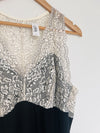 ADORE ME NWT Ivory/Black Lace Racerback Top Sz X2 Plus Tank