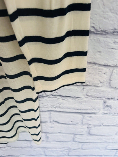 CABI Striped Bistro Tee Shirt Top Black Striped Tunic Sz XL Stretch Soft T-Shirt