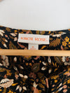 KNOX ROSE Floral Pullover Blouse Sz XL Tie Neck Long Sleeve Tunic Top Boho