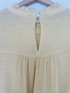 JODIFL Tiered Frilly Tunic Dress Sz 2X Mustard Color Ruffle Sleeves Collar Boho