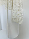 CATHERINES Open Front Blazer Jacket Size 4X Linen Blend Mix Media Lace Boho