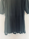 GAP Black Drop Waist Dress Sz L Tie Back Sheer Coverup Boho