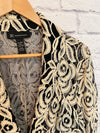INC INTERNATIONAL NWT Womens Lace Blazer Sz XL Embroider Black & Beige