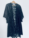 KNOX ROSE Floral Velvet Kimono Sz M/L Flocked Burnout Witchy Whimsigoth Boho