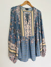 CITY CHIC Floral Tunic Dress Sz XXS Blue Balloon Sleeves Fairy Coquette Boho