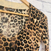 EXPRESS Leopard Animal Print Sweater Top Black/Tan Pullover Lightweight Sz XS