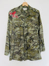 KNOX ROSE Embroidered Jacket Sz L Camo Anorak Cargo Utility Pockets Boho