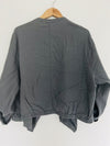 SUPPLIES  Linen Blend Jacket Sz 1X Gray Open Front Roll Tab Sleeves Boho