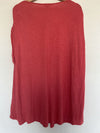 Ava & Viv NWT Coral Orange Ruched Shoulder Top Sz 26/28 Jersey Knit Stretch Top