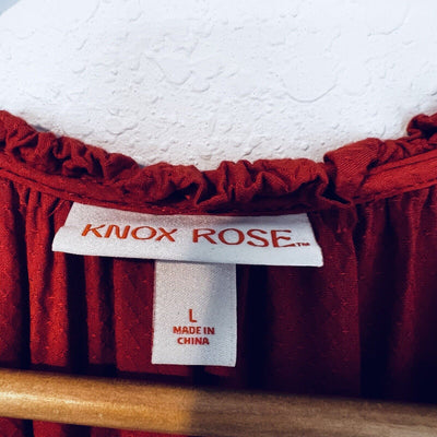 Knox Rose Midi Dress Sz L Pumpkin Spice Burnt Orange Vacation Boho Preppy