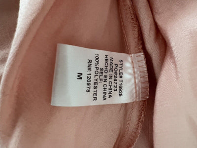 ENTRO Pink Iridescent Smocked Blouse 3/4 Bell Sleeve Babydoll Fairy Top Boho