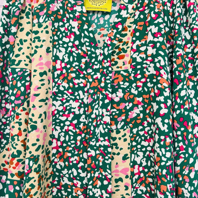 JODIFL Blouse Women's S Colorful Abstract Flowy Boho Hippie Artsy