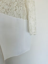 CATHERINES Open Front Blazer Jacket Size 4X Linen Blend Mix Media Lace Boho