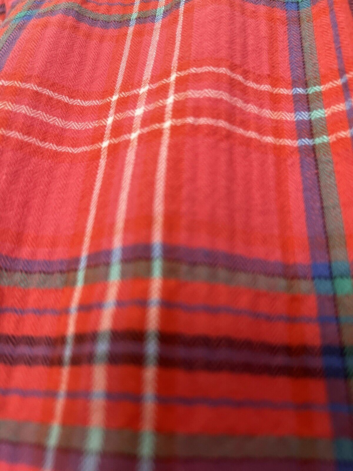 J CREW Women's Red Plaid Shirt Sz 8 Botton Down Collared Long Sleeve Top Boho