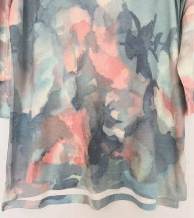 SOFT SURROUNDINGS Pastel Watercolor Sweater Sz S Bohemian Artsy Soft Long Knit