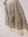 LOFT Ann Taylor Beige 3D Appliqué Skirt Sz 8  Embroidered Crocheted Hem Boho