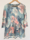 SOFT SURROUNDINGS Pastel Watercolor Sweater Sz S Bohemian Artsy Soft Long Knit