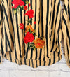 ANTHROPOLOGIE AKEMI+KIN Womens Manuela Blouse Sz S Striped Floral Embroidered