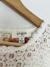 UMGEE Crochet Floral Mini Dress Sz M Ivory Embroidered Cottagecore Boho Western