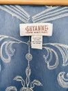 SHYANNE Women Cardigan Open Blue White Embroidered Lightweight Western