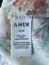 REFORMATION AMUR Silk Floral Slip Dress Sz 12 Asymmetrical Pleated Ruffle